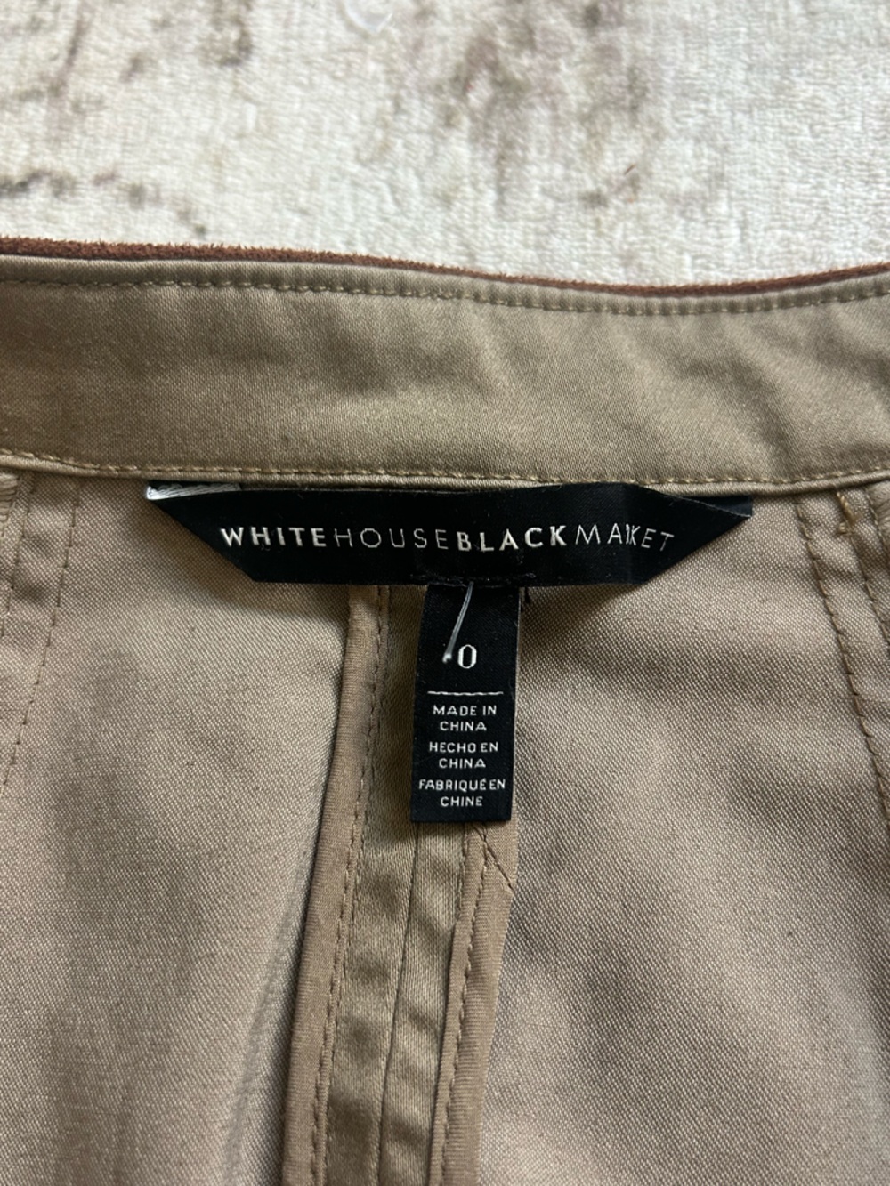 White House Black Market Taupe Utility Jacket with Contrast Trim - Picture 6 of 7
